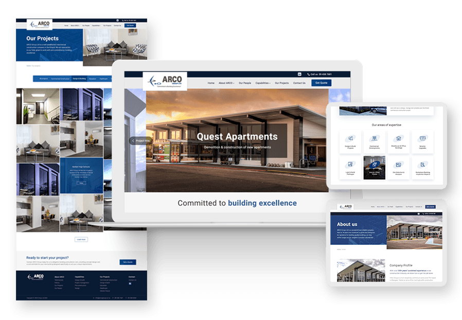 Kimfersodiva created the website for construction company ARCO to present their services